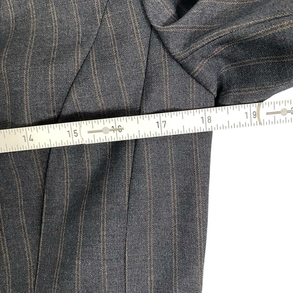 New York & Company Womens Blazer 14 Bluish-Gray One-Button Striped Career Office - Picture 6 of 13